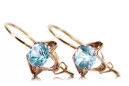 Vintage style Earrings Aquamarine Original Vintage 14K Rose Gold vec142r
